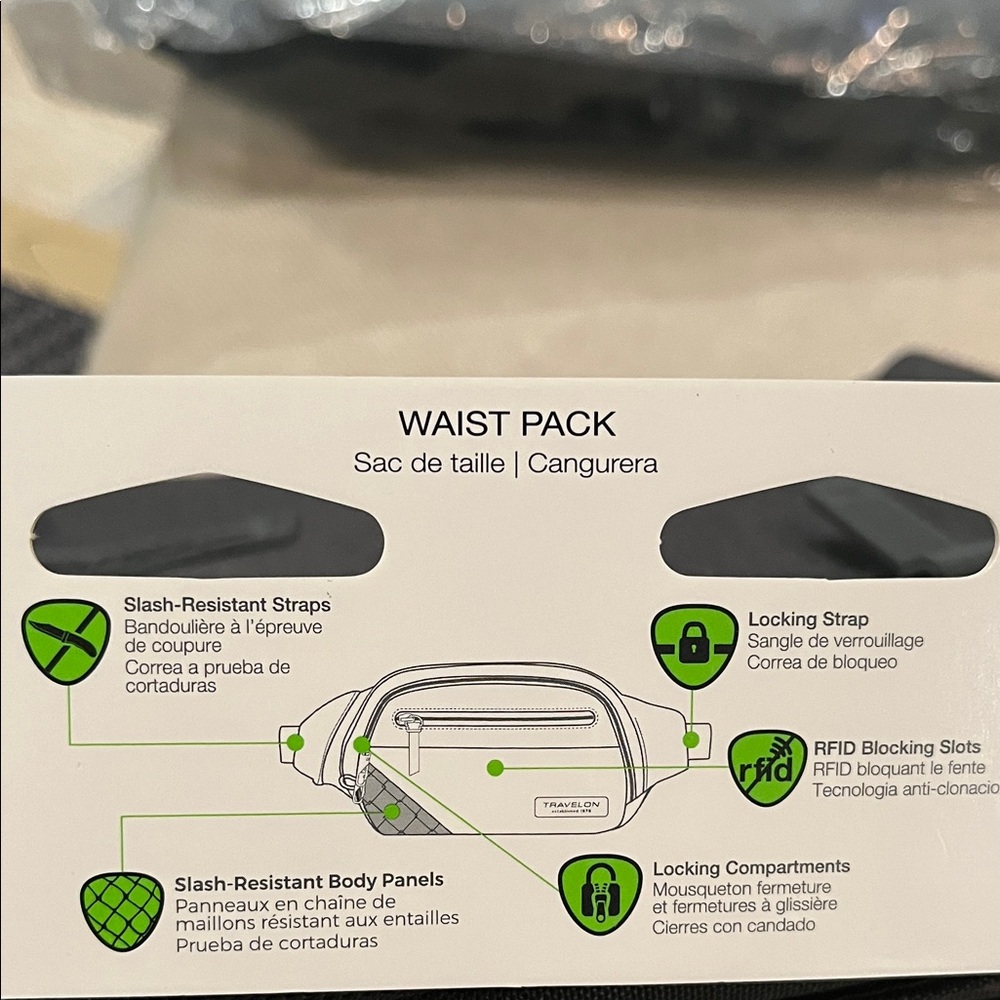 Travelon Anti-Theft Metro Gray Heather Waistpack/NWT - Picture 11 of 16